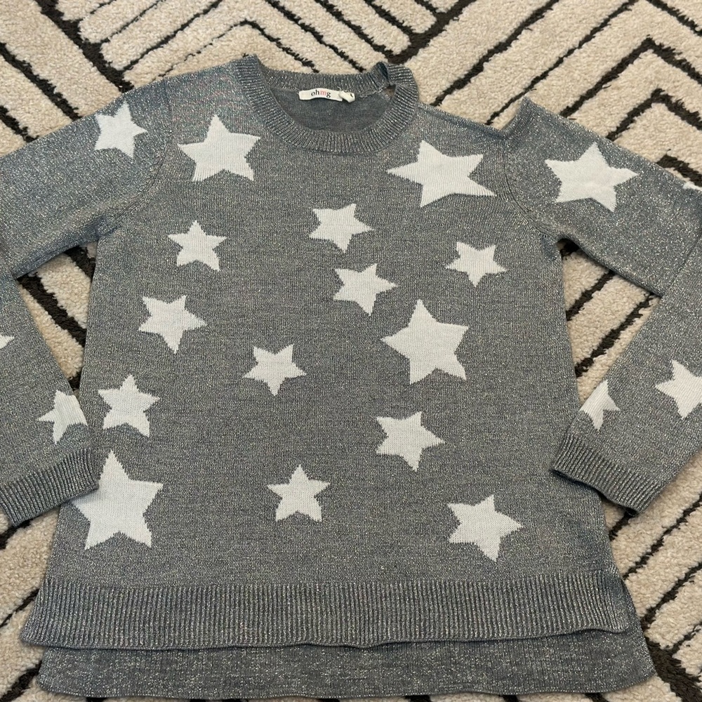 Gray Star Pattern Sweater